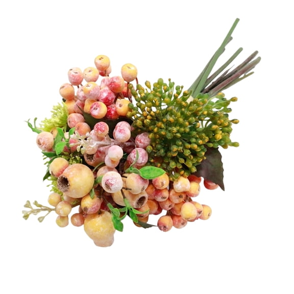 Artificial Fruit Branch Stems, Faux Berries and Fruit Combination for Floral Arrangement, Decorative Plant Branches for Home Decor Vase Fillers Weddings and Party Centerpieces, Orange