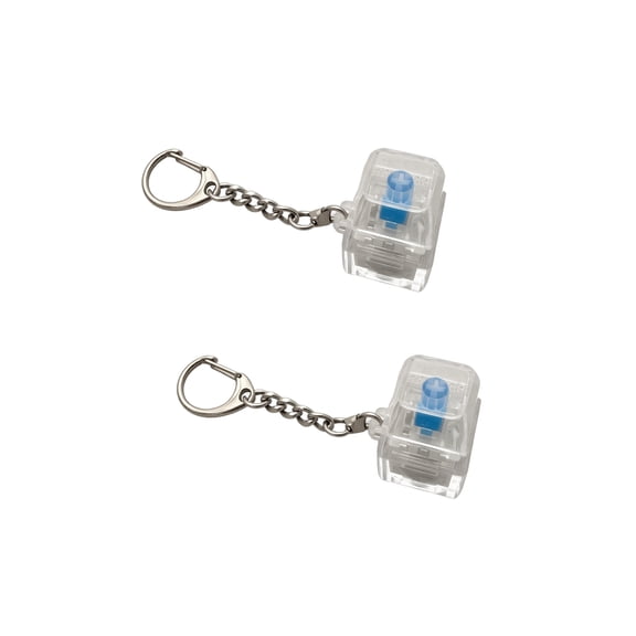 Plumora Keyboard Fidget Toy Stress Relief - Clear Single Keycap Stress Reliever, Mini Stress Toys and Creamy Tactile Clicker, Small D-Ring Keychain for Daily Use