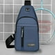 thumbnail image 4 of Mochila bandolera | Bolsa de pecho multiusos con orificio para auriculares – Nylon ligero, correa ajustable, gran capacidad, viajes y senderismo, 12,2"x6,7"x2" – Azul, Gris, Negro, 4 of 7
