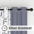 thumbnail image 4 of Lfeey Leaf Print Blackout Curtains, Thermal Insulated Grommet Window Drapes for Bedroom, 52"W x 108"L, 2 Panels, 4 of 7