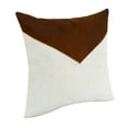 thumbnail image 3 of Ox Bay Brody 20" x 20" Ivory/Brown Geometric Faux Leather Hide Adult Decorative Throw Pillow, 3 of 9