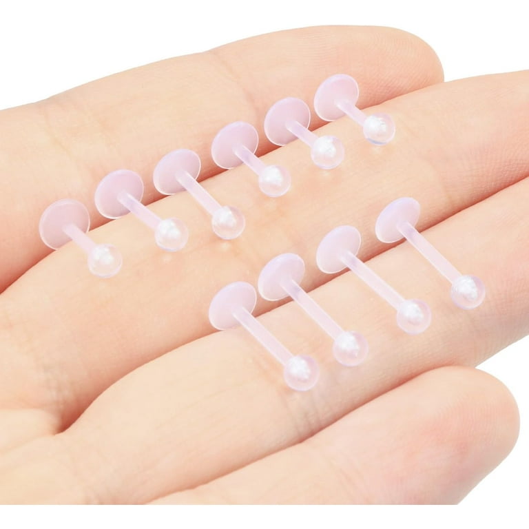 16G Clear Earrings for Sports Clear Piercing Retainers Clear