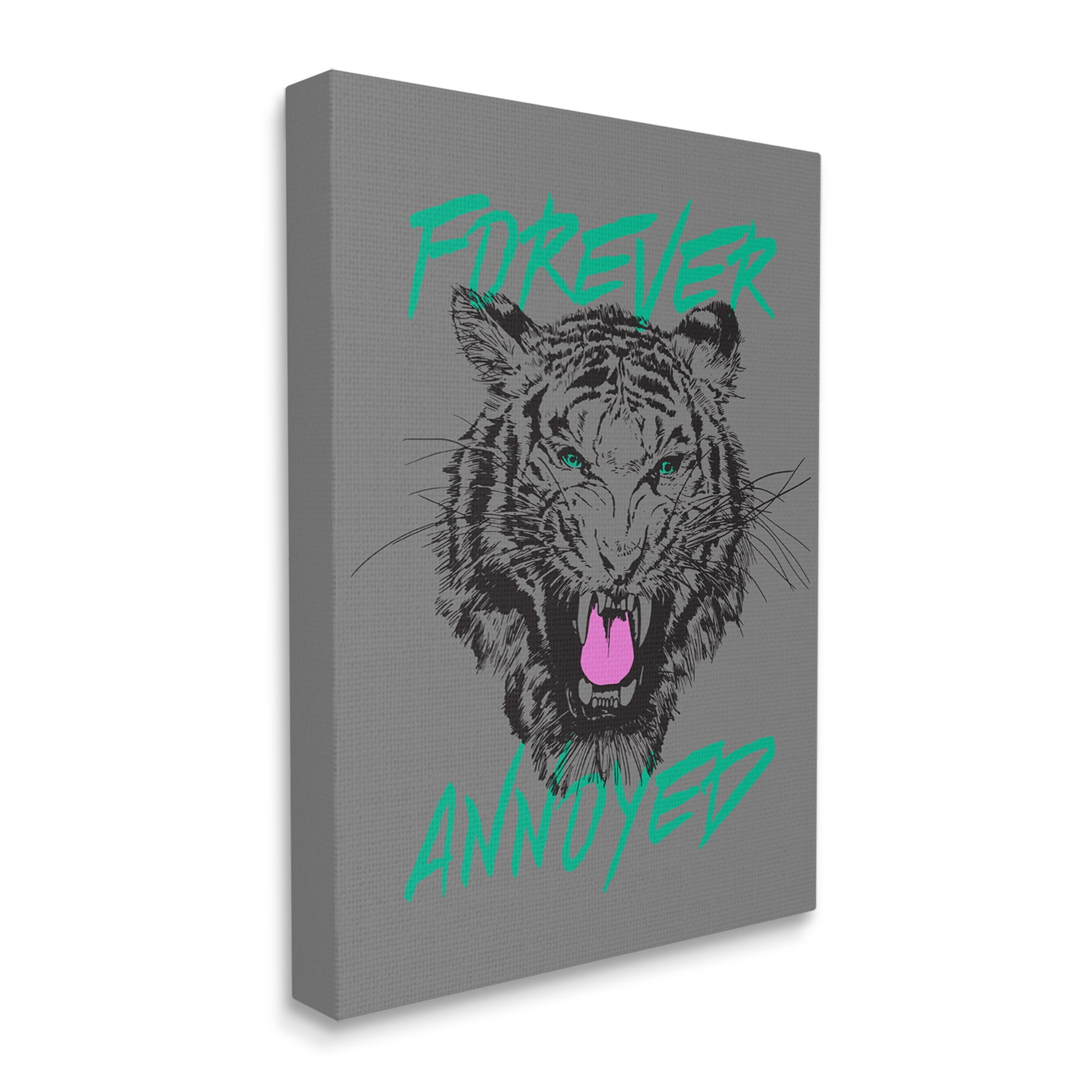 Stupell Industries Forever Annoyed Tiger Animals & Insects Painting Gallery Wrapped Canvas Art Print Wall Art, 36 x 48