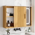 thumbnail image 1 of VERDALAY Armario con espejo para baño, botiquín de pared con espejo LED regulable en 3 colores, botiquín sobre el inodoro, armario de almacenamiento para baño, 1 of 8