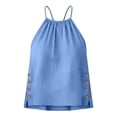 thumbnail image 5 of WEIWEN Workout Tank Tops Woman Women's Silk Satin Camisole Tank Tops 2026 V Neck Pleated Dressy Sleeveless Blouses Summer Business Casual Work Shirts Blue, XXXL, 5 of 5