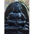 thumbnail image 5 of Certified Black Green Burma 100% Natural A Jade jadeite pendant Guanyin Kwan yin Lotus Flower Necklace 590196 TN, 5 of 10