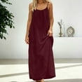 thumbnail image 2 of GDREDA Robe Maxi Sans Manches pour Femmes, Dos Ouvert, Coupe Ample, Robe de Maison Décontractée, Tenue de Détente, Robe de Maison, Couvre-Maillot, Rouge, m, 2 of 8