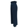 thumbnail image 6 of Plus Size Wide Leg Pants Plus Size Pants High Waisted Capri Trousers Linen Wide Leg Casual Plus Size Pants Curvy Women Navy S, 6 of 6