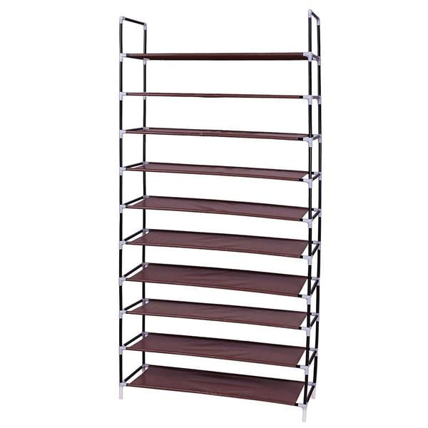 sunvito 10 Tiers Shoe Rack, Tall Narrow Shoe Rack Sturdy Stackable Shoe  Shelf Storage Organizer, Holds 20-25 Pairs Vertical Shoe Stand for Closets
