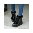 thumbnail image 4 of SIMANLAN Women's Faux Fur Winter Snow Boot Fashion Wedge Ankle Boots Lace Up Booties for Ladies Black 9, 4 of 7