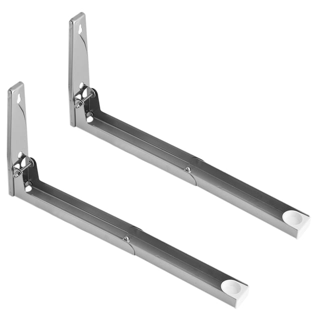 Qiilu 2x Kitchen Stainless Steel Microwave Oven Bracket Sturdy Foldable Stretch Wall Mount Rack Shelf,Microwave Oven Bracket,Wall Mount Bracket