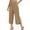 Gray, variant on Womens Capri Pants for Women Womens Golf Pants Women's Summer Solid Color Casual High Waisted Side Pockets Wide Leg Split Hem Cropped Pants White L