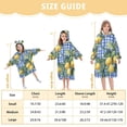 thumbnail image 4 of FORMRS Wearable Blanket Hoodie with Sleeves for Kids Cozy Flannel Sweatshirt, Green Lemon Plaid, 4 of 7