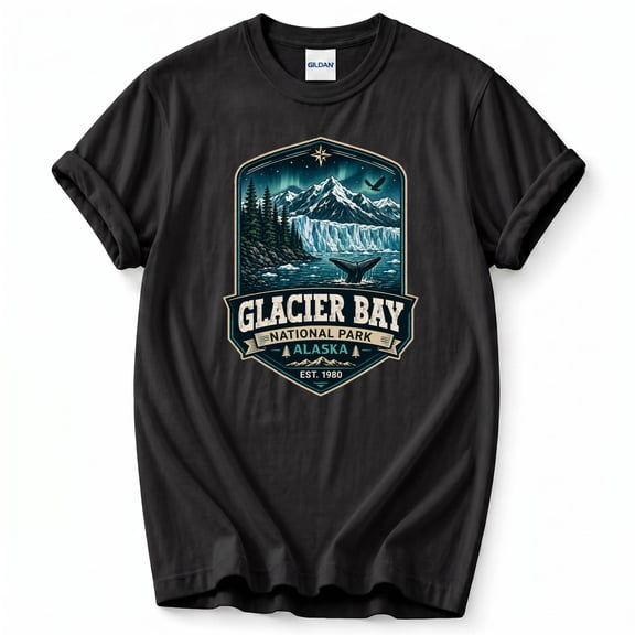 Glacier Bay National Park Alaska Vintage Whale Mountains T-Shirt – Outdoor Adventure Theme – Nature Enthusiasts & Travelers