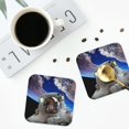 thumbnail image 5 of Disketp Astronaut In Outer Space Funny Coasters,6 Pcs Leather Coasters With Holder, Perfect Housewarming Hostess Gifts,Protect Furniture From Water Marks Scratch And Damage, 5 of 9