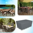 thumbnail image 2 of Covers & All Outdoor Patio Rectangle Table & Chair Set Cover 12 Oz Waterproof - 100% Weather Resistant PVC Coated Table Cover with Air Pockets & Drawstring for Snug Fit. (74” L X 47” D X 28” H, Grey), 2 of 6