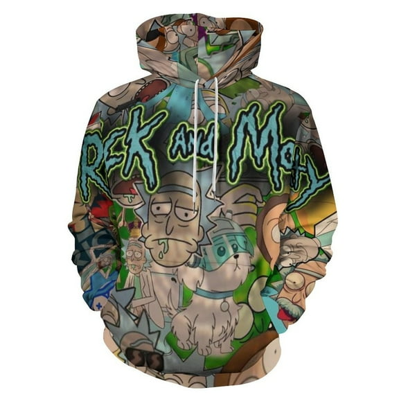 Rick And Morty Unisex Sweatshirts Loose Pullover Sweater Hooded Hoodie 3D Printing Jacket Winter Fall Clothes S