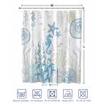 thumbnail image 4 of Split Shower Curtain for Transfer Bench, Coastal Blue Fabric Shower Curtains for Bathroom, Ocean Coral Starfish Jellyfish Seahorse Tub Sliding Transfer Bench Waterproof Bath Curtains 72"x78", 4 of 9