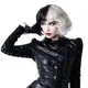thumbnail image 5 of Disfraces de cosplay de Cruella, bufanda de anime, capa, capa de bruja en blanco y negro, peluca, traje, Halloween, carnaval, juego de rol, 5 of 5