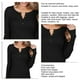 thumbnail image 5 of Camisa pulóver para mujer, manga larga, Color puro, informal, botón delgado, túnica de otoño de punto acanalado frontal para otoño primavera negro L, 5 of 6