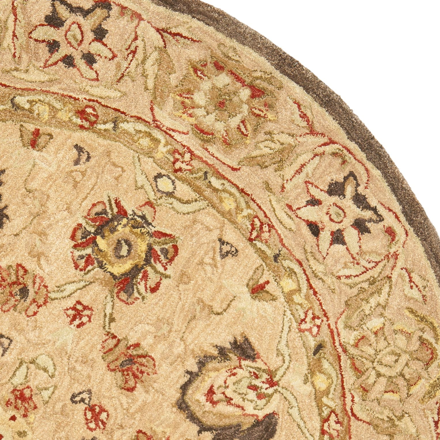 SAFAVIEH Anatolia Venice Traditional Wool Area Rug, Beige, 4' x 4' Round