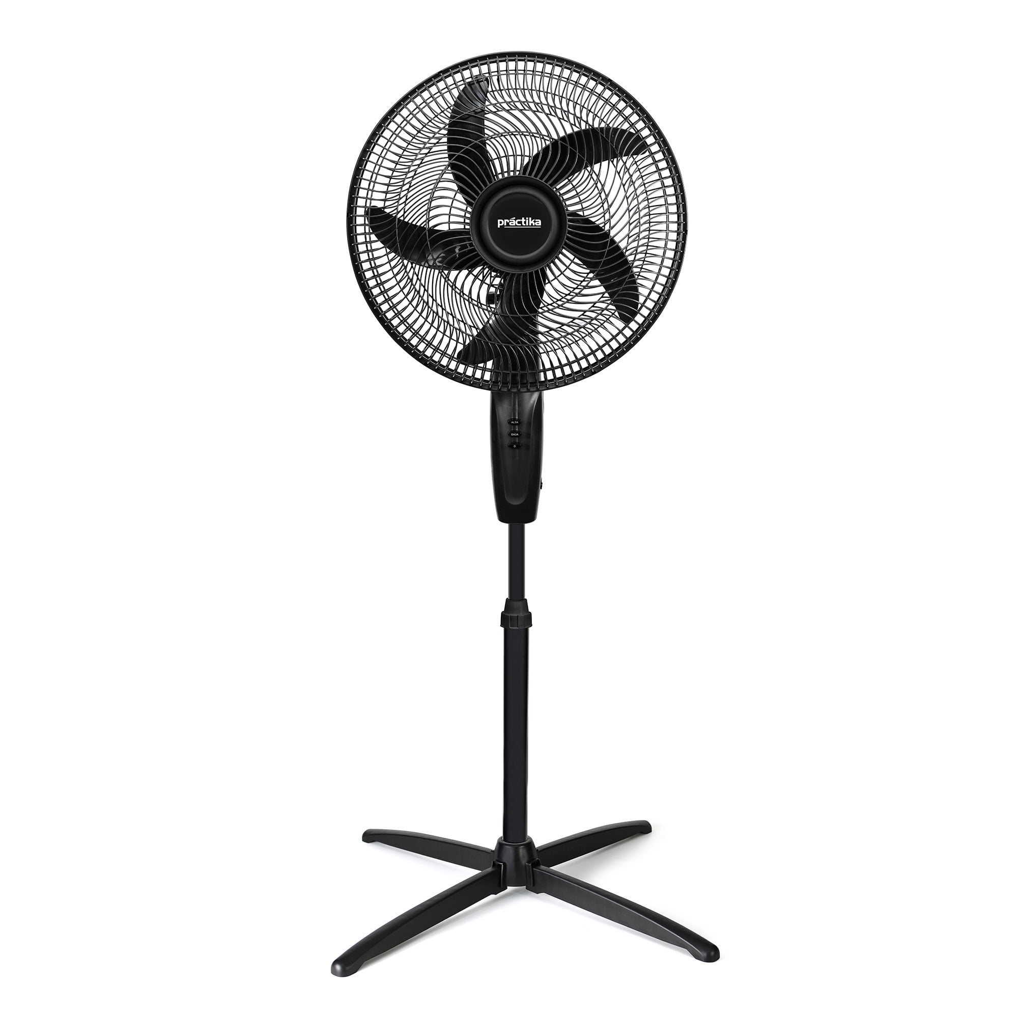 Practika 16” Pedestal Fan, Quiet Oscillating Standing Fan for Bedroom & Living Room, 3 Speeds, Adjustable Height, Easy Assembly