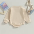thumbnail image 4 of Okbabeha Baby Girl Boy Sweatshirt Romper Crew Neck Solid Color Outfit Long Sleeve Onesie with Pocket Fall Winter Clothes, 4 of 5