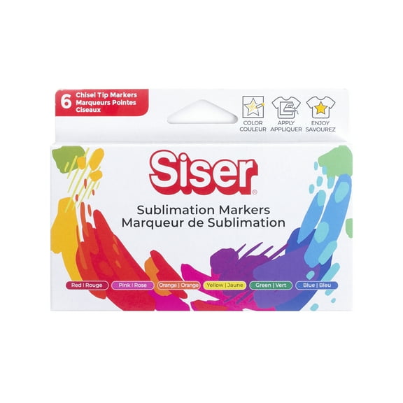 Siser 6 Color Chisel Tip Sublimation Markers
