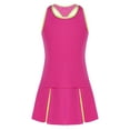 thumbnail image 5 of Xnihocha Girls Golf Tennis Dress Outfits Kids Tennis Skirt with Shorts Cotton Golf Tank Tops Clothes Rose Red 8, 5 of 7
