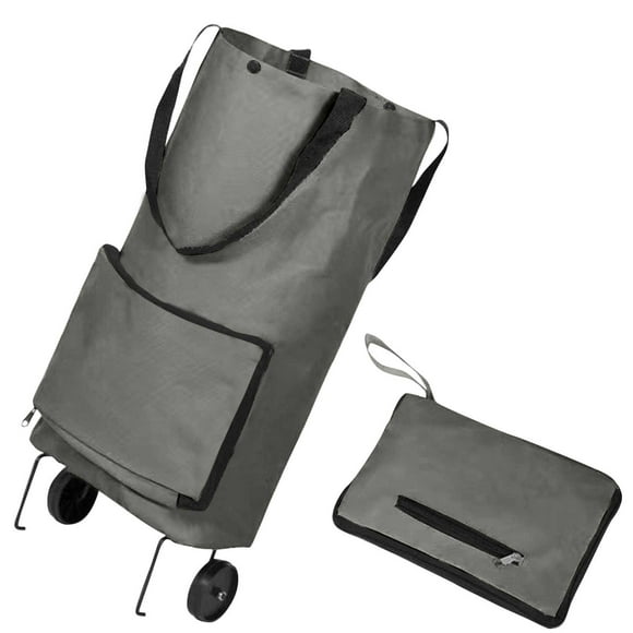 Clearance 2 In 1 Foldable Shopping Cart Folding Shopping Cart Folding Tug Cart Shopping Storage Bag Organizer Kitchen Drawer