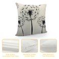 thumbnail image 4 of YINGXI  Throw Pillow Cushion Cover, Monochrome Blow Ball Flower Bouquet Spring Nature Composition, Decorative Square Accent Pillow Case,Grey White 24x24in, 4 of 5