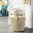 thumbnail image 4 of Laundry Hamper, 100L Soft Cotton Rope Woven Storage Basket With Handles, Tall Laundry Baskets Hamper For Toys Bin, Pillows, Blankets, Clothes, Decorative Basket In Laundry Room, 4 of 8
