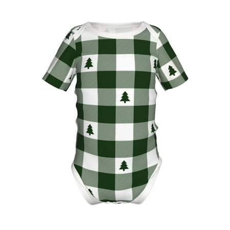 

Yiaed Green White Lumberjack Plaid Print Infant Climbing Short Sleeve Onesie One-Piece Baby Bodysuit Clothes 0-12 Months -18 Months