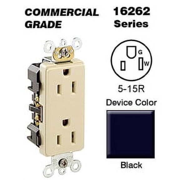 LEVITON 16262-E Decora Plus Straight Blade Receptacle