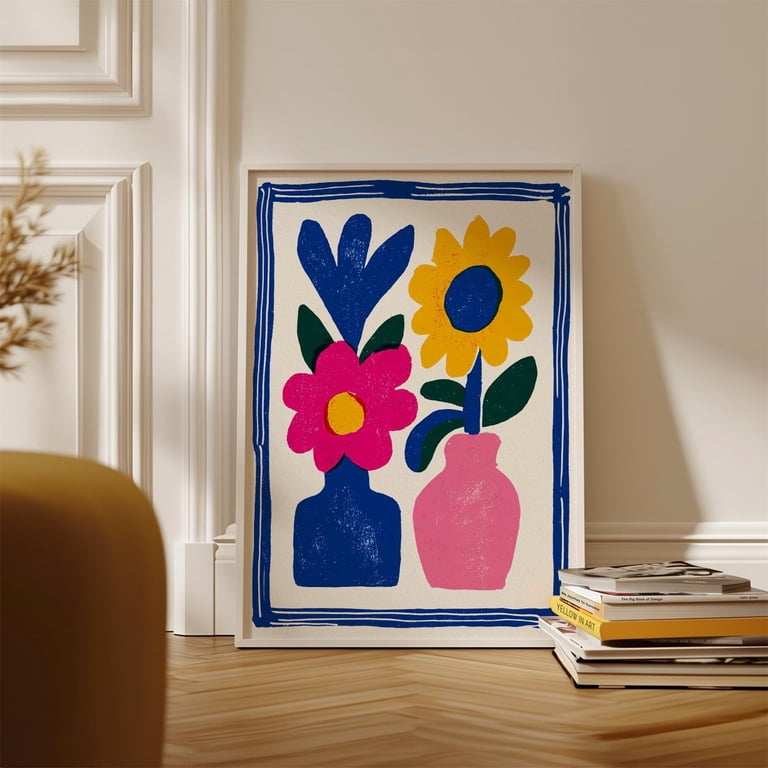 UNFRAMED] Colourful Floral Poster, Dopamine Decor Wall Art