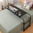 thumbnail image 3 of Laptop Computer Table Portable Folding Desk Cross Bed Height Adjustable and Movable Lifting Bedside Desk Office Home Furniture My Lux Decor Round, 3 of 17