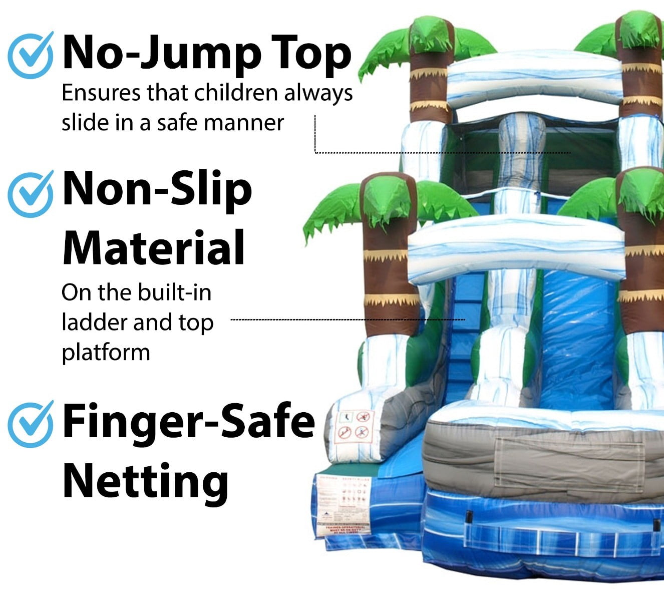 TentandTable Commercial Inflatable Water Slide, Tropical Marble with Blower, 15'