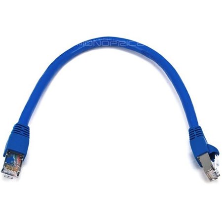 UPC: 0844660058984 | Monoprice 1FT 24AWG Cat6A 500MHz STP Ethernet Bare Copper Network Cable  Blue