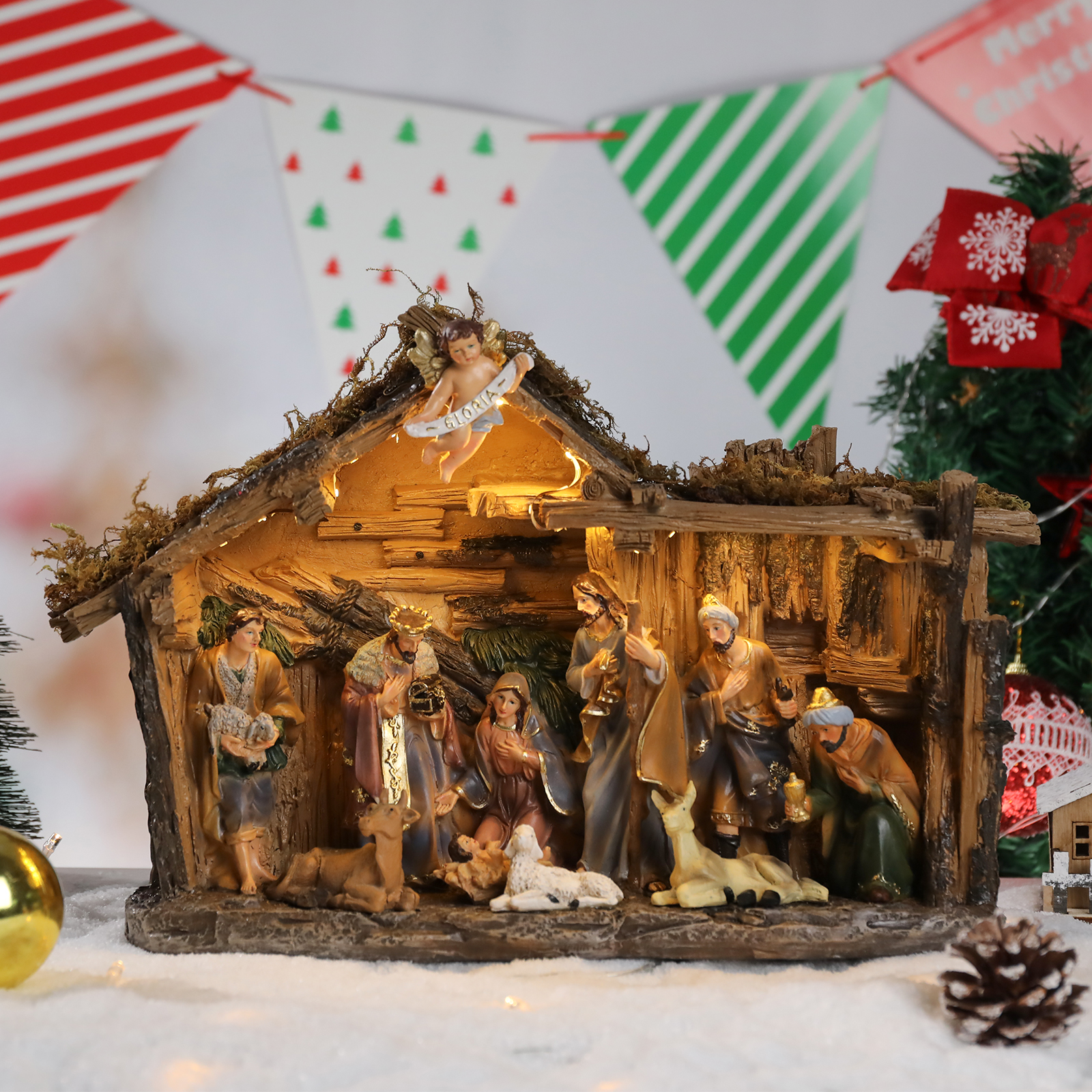Wonder Garden 12.5 In Nativity Set with Stable photo 5
