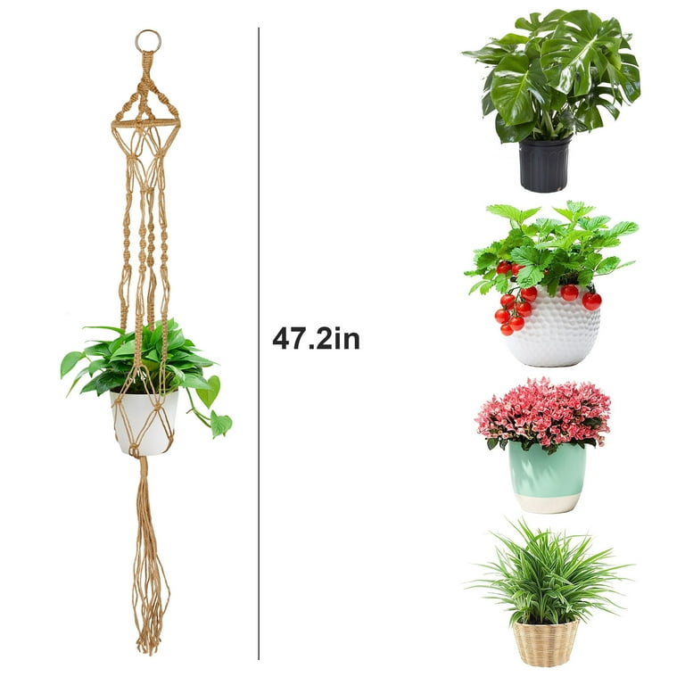 EEEkit 2/1 Pack Macrame Plant Hanger, Wall Hanging, Indoor Outdoor Hanging Plant Basket Holder Hanging Planter Stand Flower Pots Boho Home Decor for Decorations - Cotton Rope, 4 Legs 41 Inch EEEkit 2/1 Pack Macrame Plant Hanger, Wall Hanging, Indoor Outdoor Hanging Plant Basket Holder Hanging Planter Stand Flower Pots Boho Home Decor for Decorations - Cotton Rope, 4 Legs 41 Inch