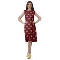 thumbnail image 3 of Moomaya Printed Knee Length Shift Dress Boat Neck Sleeveless Summer Clothing, 3 of 4