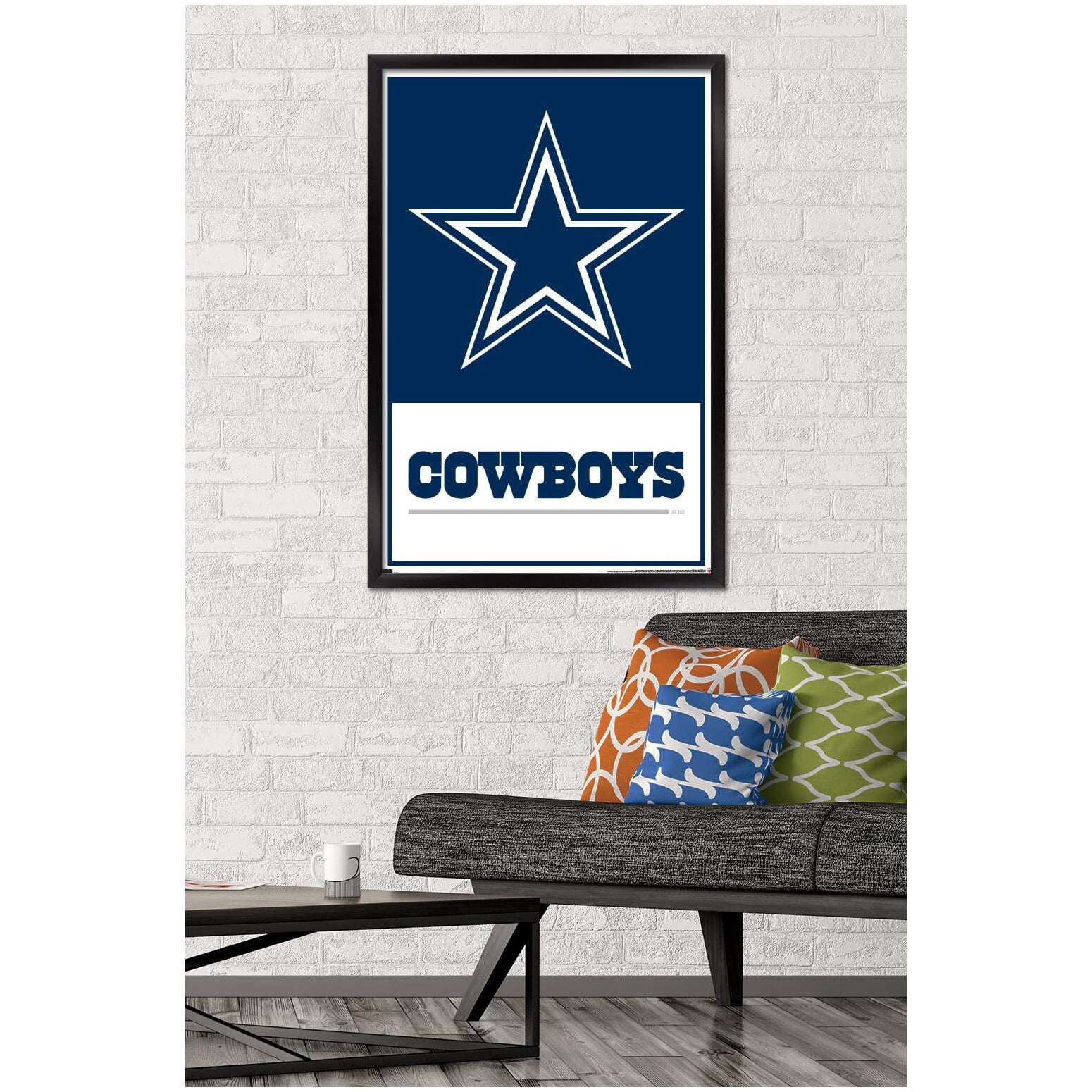 NFL Dallas Cowboys- Logo 21 Wall Poster, 22.375" x 34", Framed