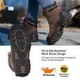 thumbnail image 6 of SAFETOE Women's Steel Toe Boots Waterproof Cow Leather Lightweight Work Boots for Women Fire Safety Boots Non Slip Puncture Resistant, 6 of 7