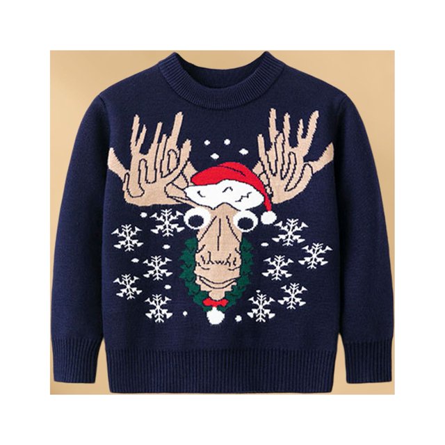 Suéter De Punto Jerseys básicos de dibujos animados para niños, suéter grueso informal de invierno para niños, atuendo diario con costillas Cgtredaw Azul Marino 4T para Niño