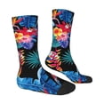 thumbnail image 3 of Uemuo Tropical Palm Leaves Pattern Women's Crew Socks, Soft Durable Breathable Moisture-Wicking with Odor Control Cotton socks, 3 of 9
