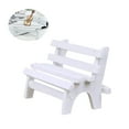 thumbnail image 1 of COMPUKAS Miniature Garden Bench Wooden White for Landscape Ornament Display 1Pcs, 1 of 8