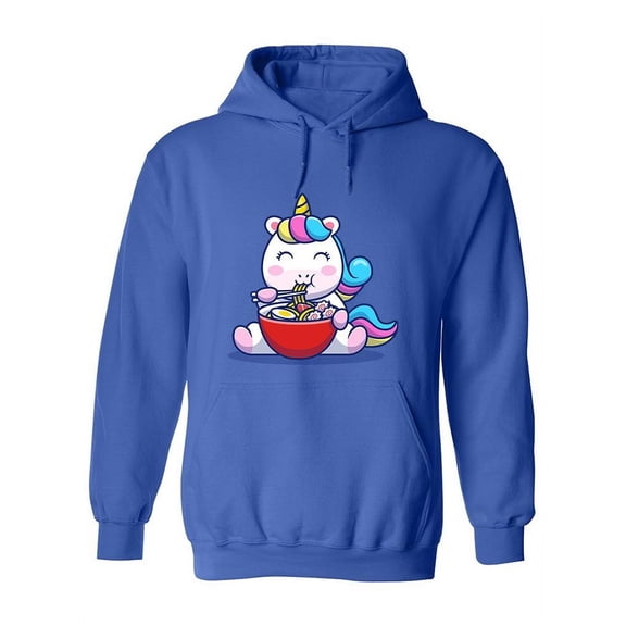 Kawaii Unicorn Eating Ramen Hoodie Women -Image by Shutterstock, Female x-Large