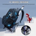 thumbnail image 5 of IvyH Rolling Backpack 18-inch Backpack with Wheels,Waterproof Trolley Luggage Schoolbag for School Travel,Galaxy,Black/Blue, 5 of 9
