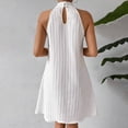 thumbnail image 2 of TaTaai Womens Casual Halter Neck Dress Sleeveless Solid Color Loose Fit Flowy Midi Length Soft Comfortable Elegant for Summer Daily Vacation Beach Gift, 2 of 5