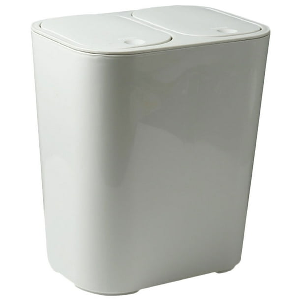 Contenedor de basura de doble compartimento, bote de basura clasificado seco y húmedo, contenedor de basura de doble compartimento